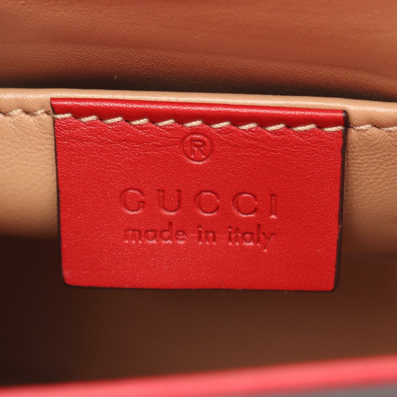 GUCCI Broadway 鏈條單肩手提包 453778 紅色皮革 二手 女士-3