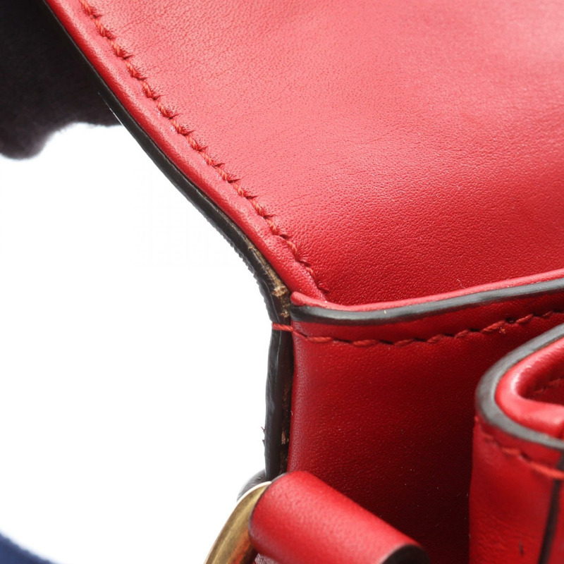GUCCI Broadway 鏈條單肩手提包 453778 紅色皮革 二手 女士-5