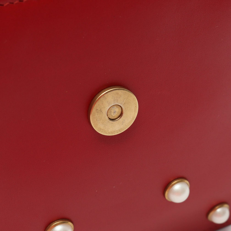 GUCCI Broadway 鏈條單肩手提包 453778 紅色皮革 二手 女士-6