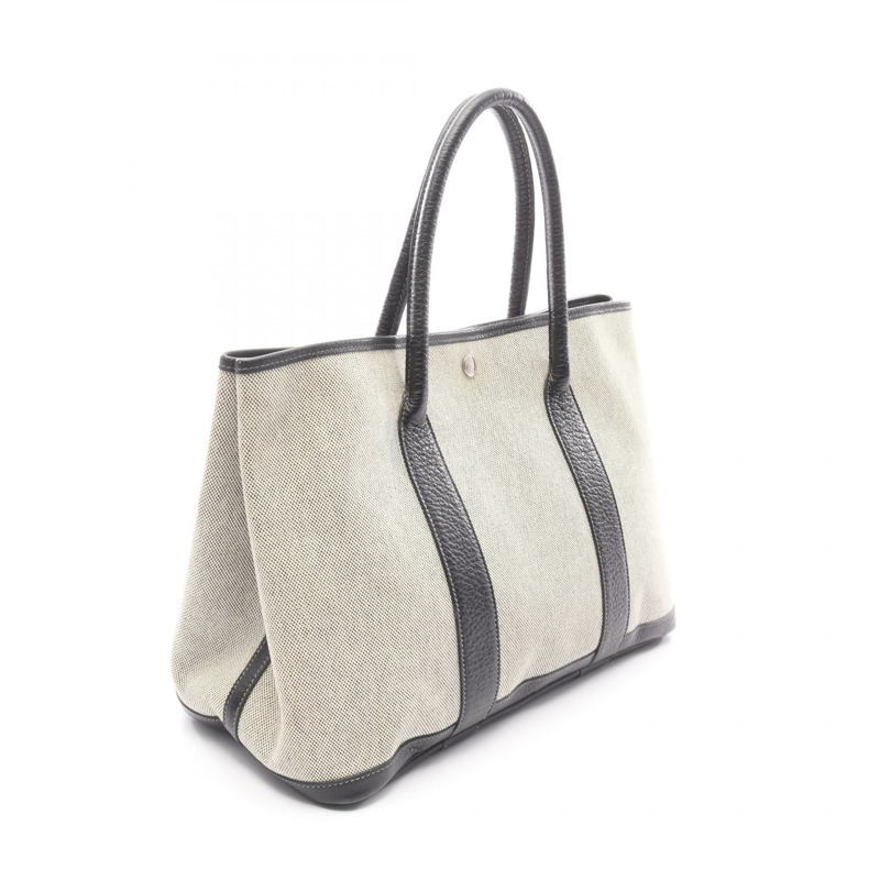 愛馬仕 Garden Party PM 手提包 H Toile H 帆布 Negonda 皮革 米白色二手-1