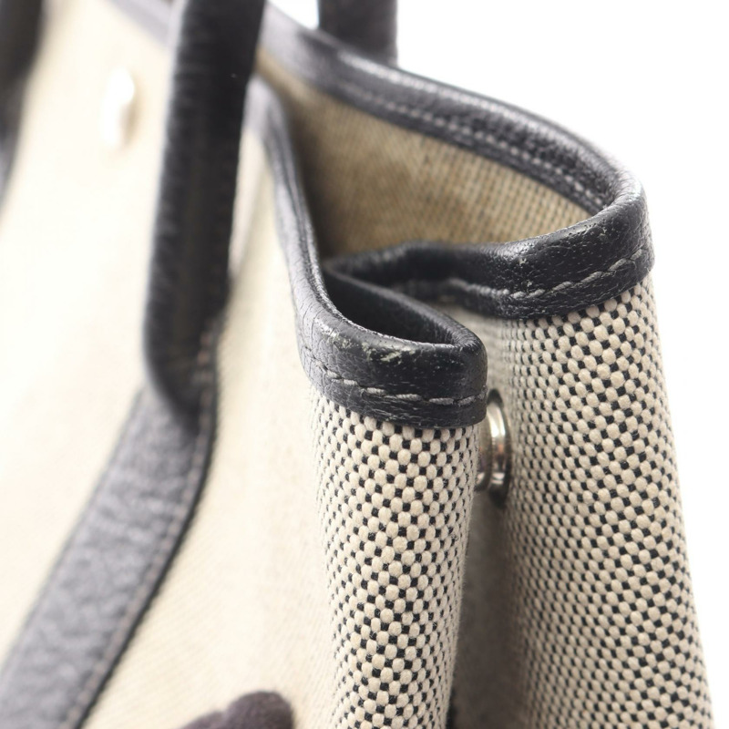 愛馬仕 Garden Party PM 手提包 H Toile H 帆布 Negonda 皮革 米白色二手-4