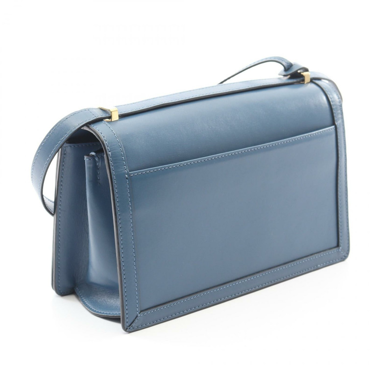 LOEWE Barcelona 斜背單肩包，藍色皮革，二手女款-1