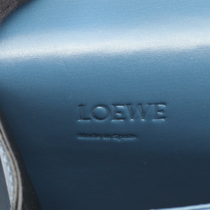 LOEWE Barcelona 斜背單肩包，藍色皮革，二手女款-3