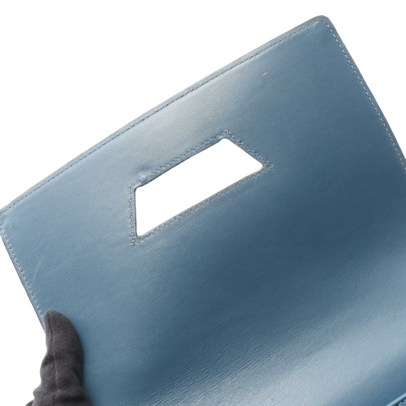 LOEWE Barcelona 斜背單肩包，藍色皮革，二手女款-5