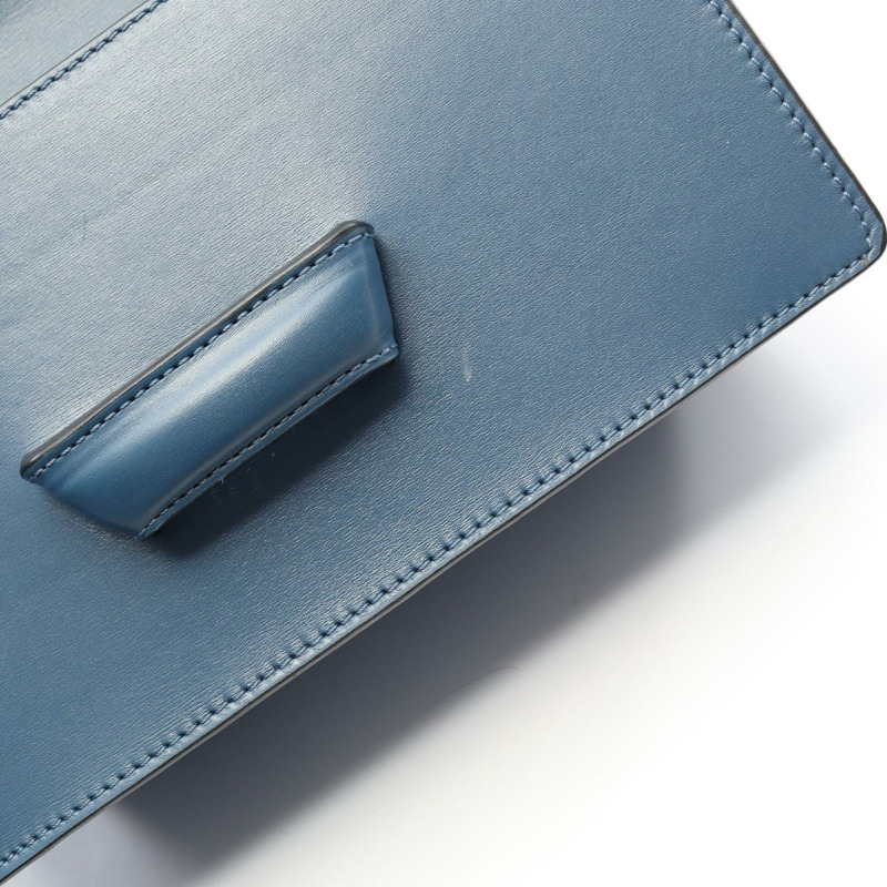 LOEWE Barcelona 斜背單肩包，藍色皮革，二手女款-6