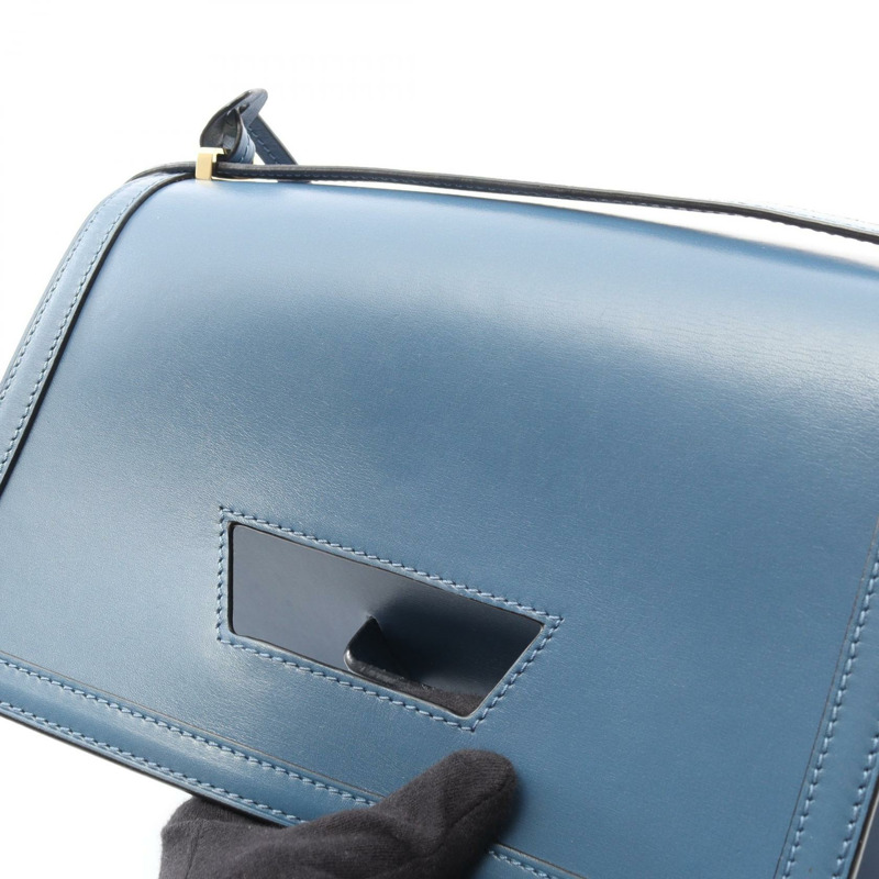 LOEWE Barcelona 斜背單肩包，藍色皮革，二手女款-8