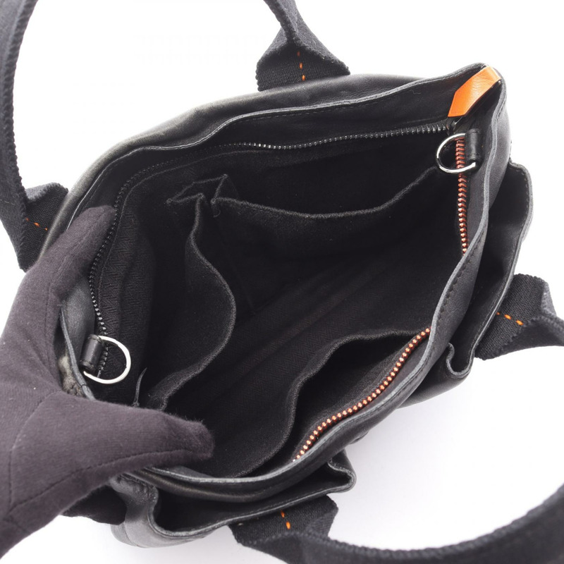 愛馬仕 Caravan Horizontal PM 手提包，黑色橙色真皮，SHW 五金配件，二手女款-2