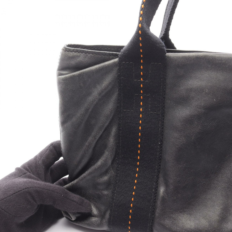 愛馬仕 Caravan Horizontal PM 手提包，黑色橙色真皮，SHW 五金配件，二手女款-6
