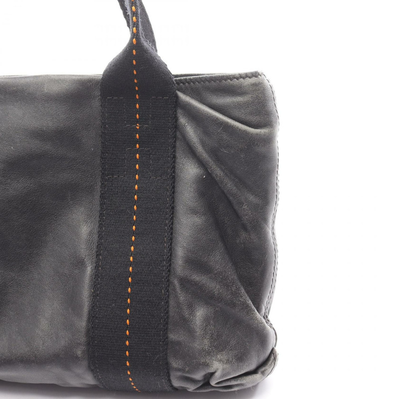 愛馬仕 Caravan Horizontal PM 手提包，黑色橙色真皮，SHW 五金配件，二手女款-7