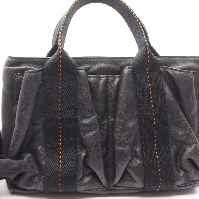 愛馬仕 Caravan Horizontal PM 手提包，黑色橙色真皮，SHW 五金配件，二手女款-11