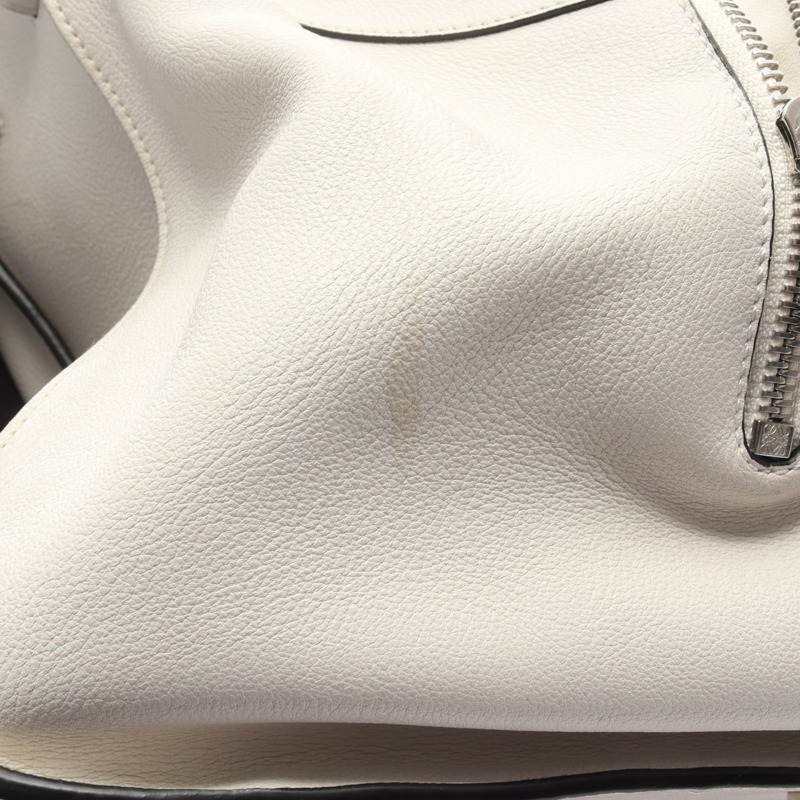 LOEWE Hammock 小號肩斜背包 38730N60 白色皮革 二手 女士-9