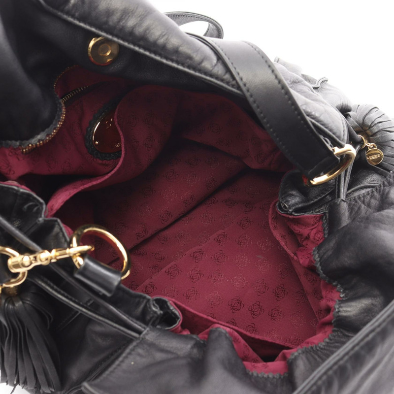 LOEWE Flamenco 30 斜背包單肩包，黑色皮革，二手女款-2