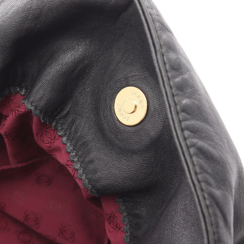 LOEWE Flamenco 30 斜背包單肩包，黑色皮革，二手女款-7