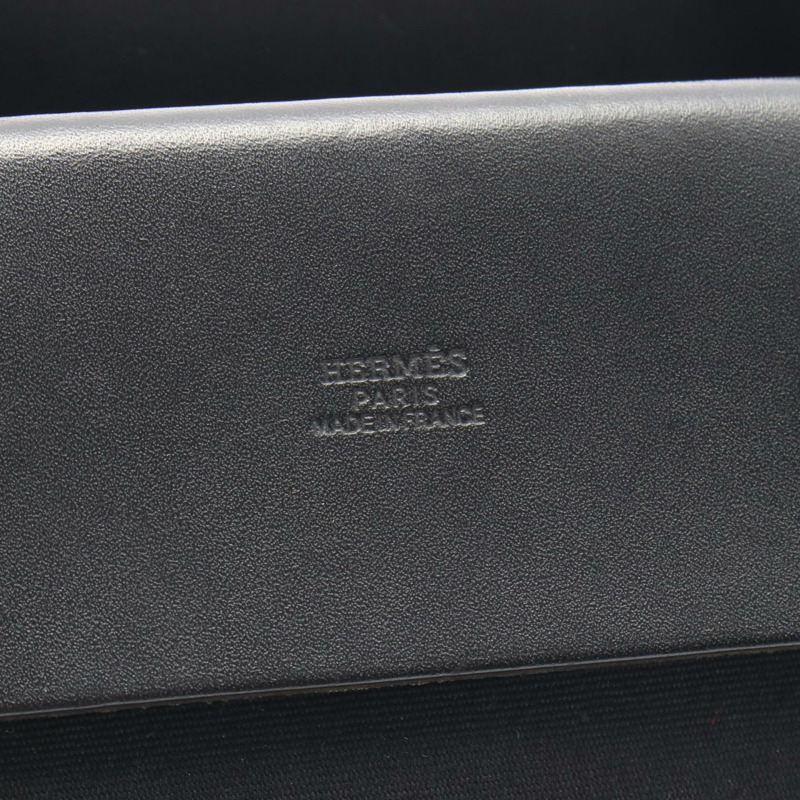 愛馬仕 Herbag Cabas GM 手提包，Toile officier 帆布皮革，黑色 SHW 二手-3