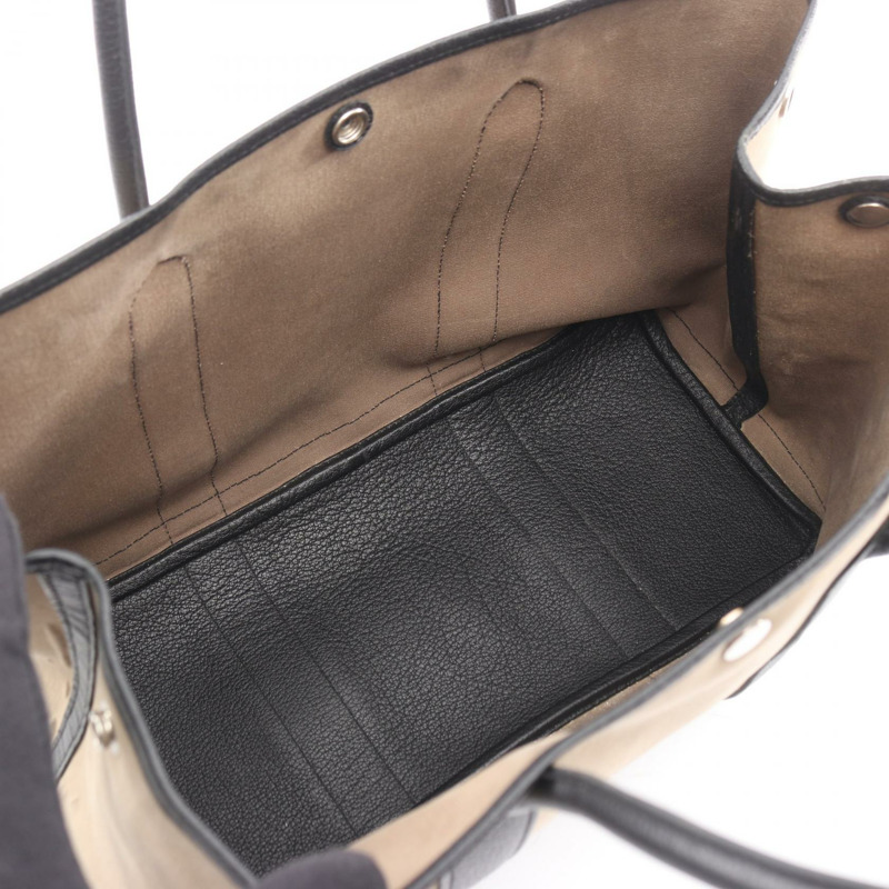 愛馬仕 Garden party PM 手提包 R Toile Officier 皮革 Etoupe 灰色二手-2