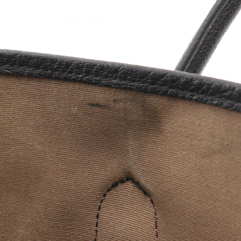 愛馬仕 Garden party PM 手提包 R Toile Officier 皮革 Etoupe 灰色二手-10