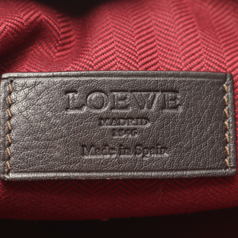 LOEWE Anagram 棕色皮革單肩斜背包（二手女款）-3
