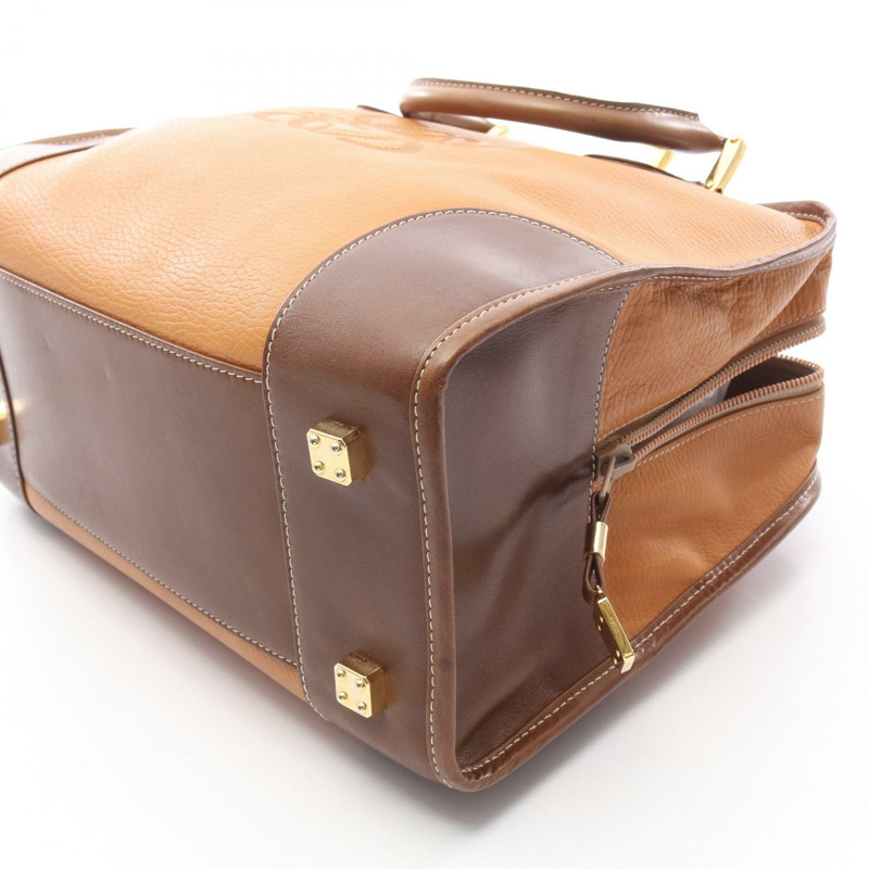 LOEWE Amazona 32 手提包 棕色 皮革 二手 女士-4