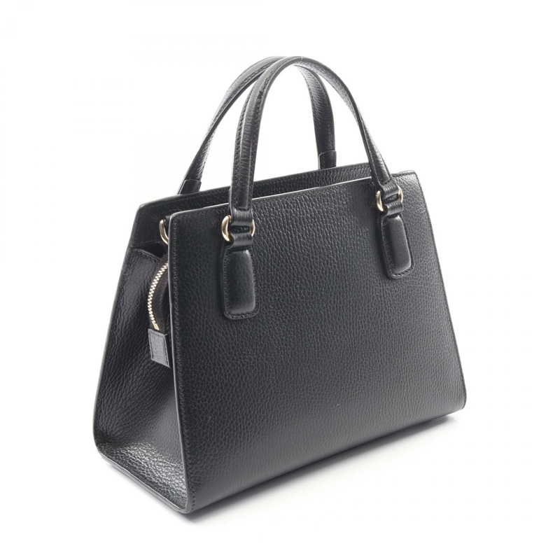 GUCCI Soho Interlocking G 斜背單肩包 607722 黑色皮革 二手-1