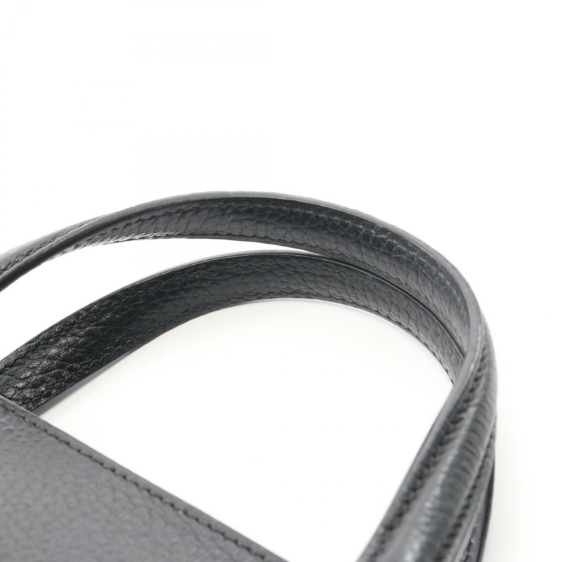 GUCCI Soho Interlocking G 斜背單肩包 607722 黑色皮革 二手-8