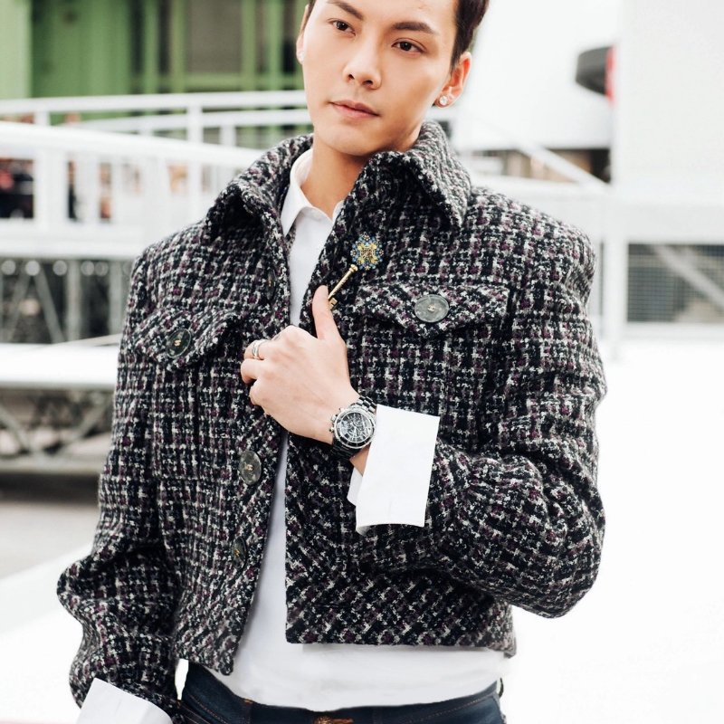 CHANEL 毛尼 針織外套 陳偉霆同款 短版 鈕扣 46號 M9150-9