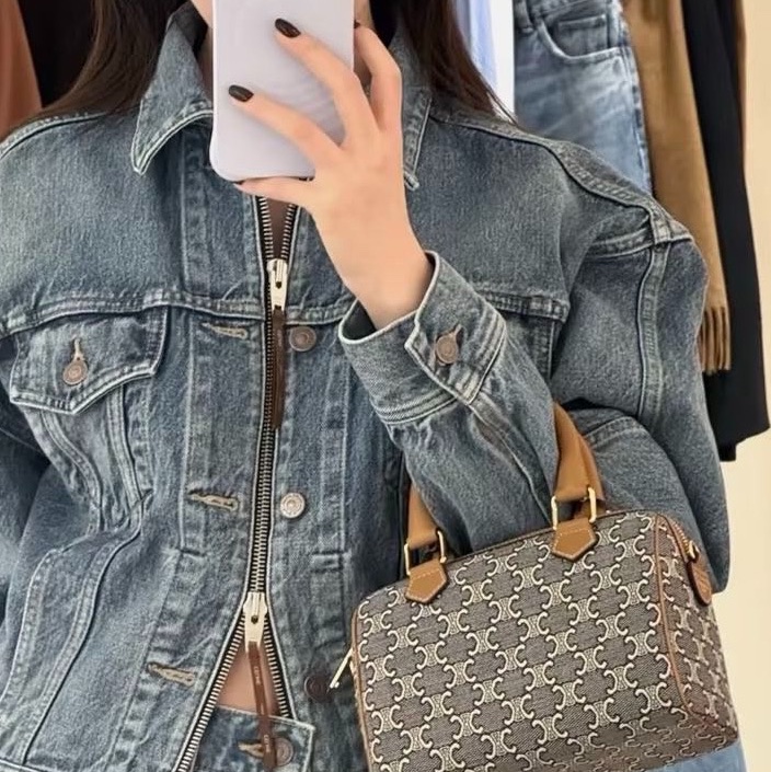 Celine 女士 小號TRIOMPHE波士頓包-3