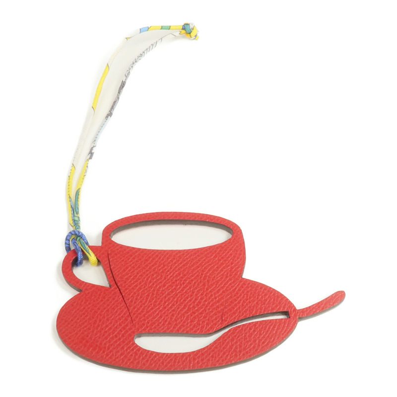HERMES Clemence皮革Petit H Charm掛飾Capucine-1