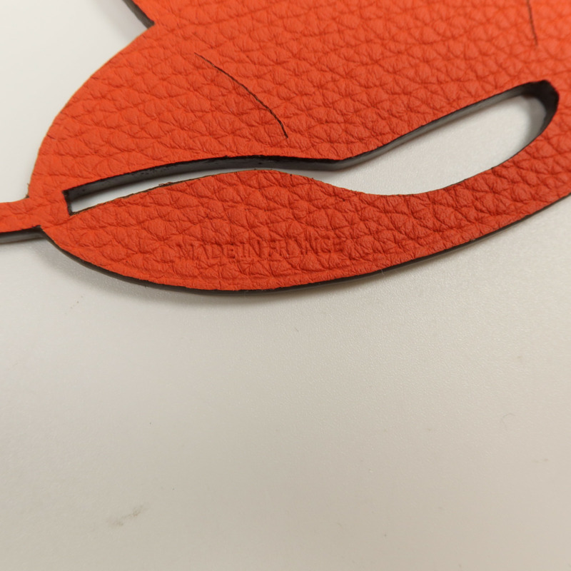 HERMES Clemence皮革Petit H Charm掛飾Capucine-8