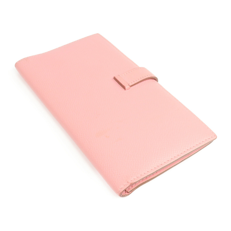 HERMES Epsom皮革Bearn Wallet銀扣長錢包Rose Confetti-4
