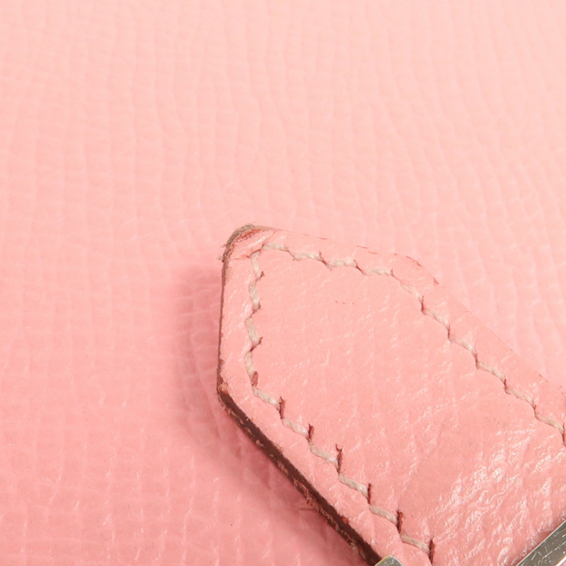 HERMES Epsom皮革Bearn Wallet銀扣長錢包Rose Confetti-11