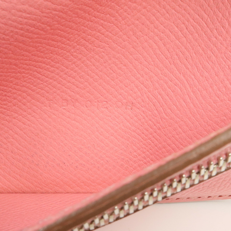 HERMES Epsom皮革Bearn Wallet銀扣長錢包Rose Confetti-14