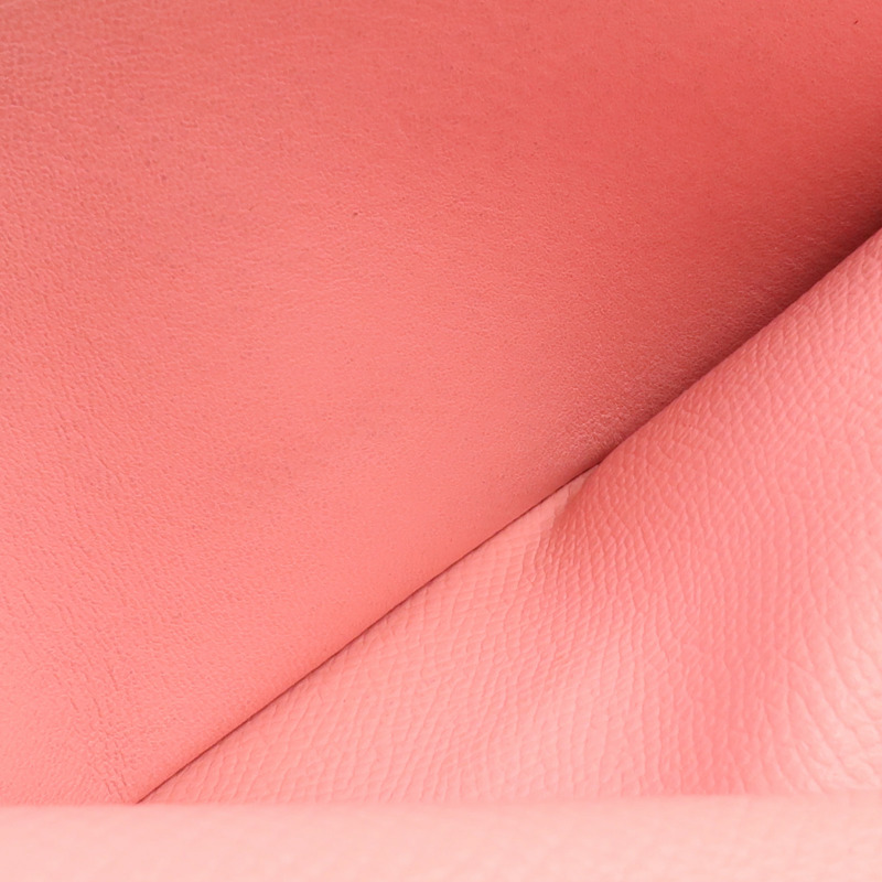 HERMES Epsom皮革Bearn Wallet銀扣長錢包Rose Confetti-16