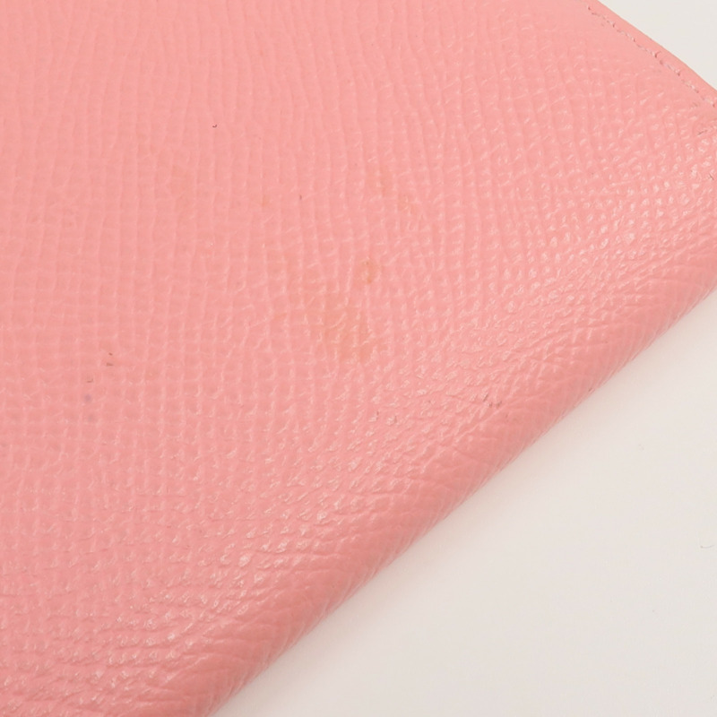 HERMES Epsom皮革Bearn Wallet銀扣長錢包Rose Confetti-17