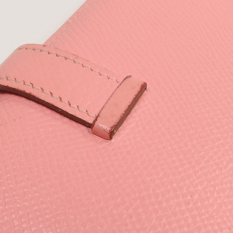 HERMES Epsom皮革Bearn Wallet銀扣長錢包Rose Confetti-18