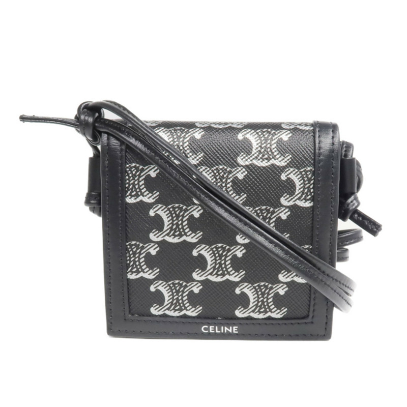 CELINE 牛皮皮革/塗層帆布Triomphe Necklace Wallet肩背袋-0