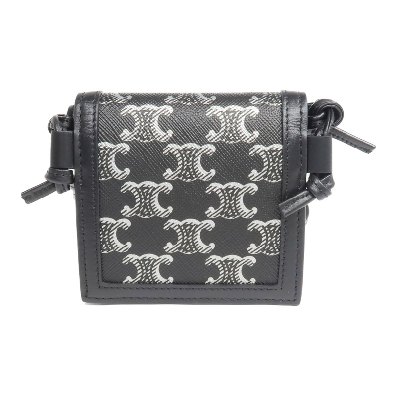 CELINE 牛皮皮革/塗層帆布Triomphe Necklace Wallet肩背袋-1