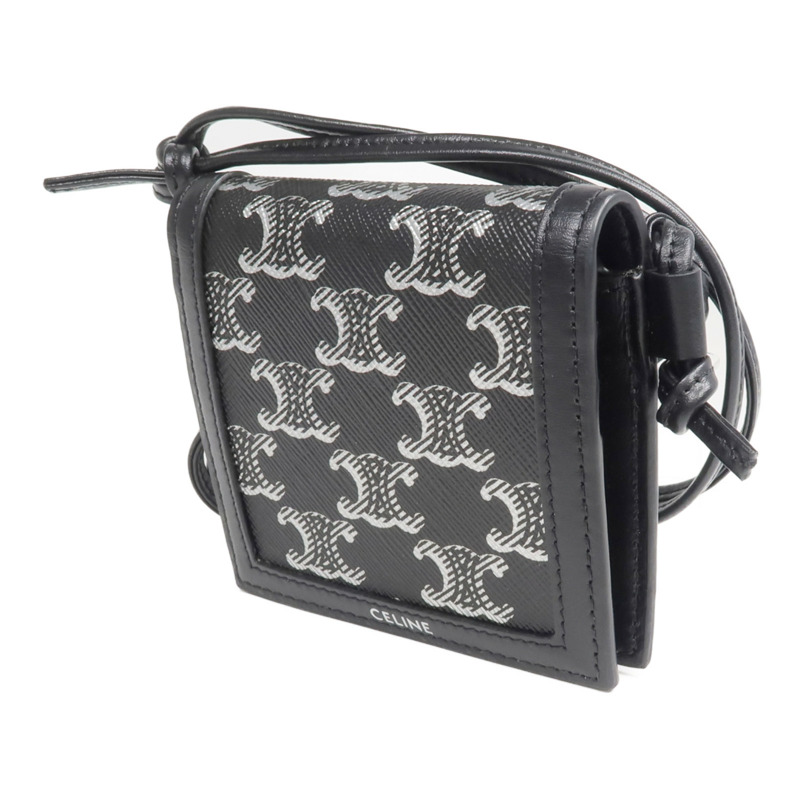 CELINE 牛皮皮革/塗層帆布Triomphe Necklace Wallet肩背袋-2