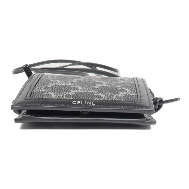 CELINE 牛皮皮革/塗層帆布Triomphe Necklace Wallet肩背袋-3