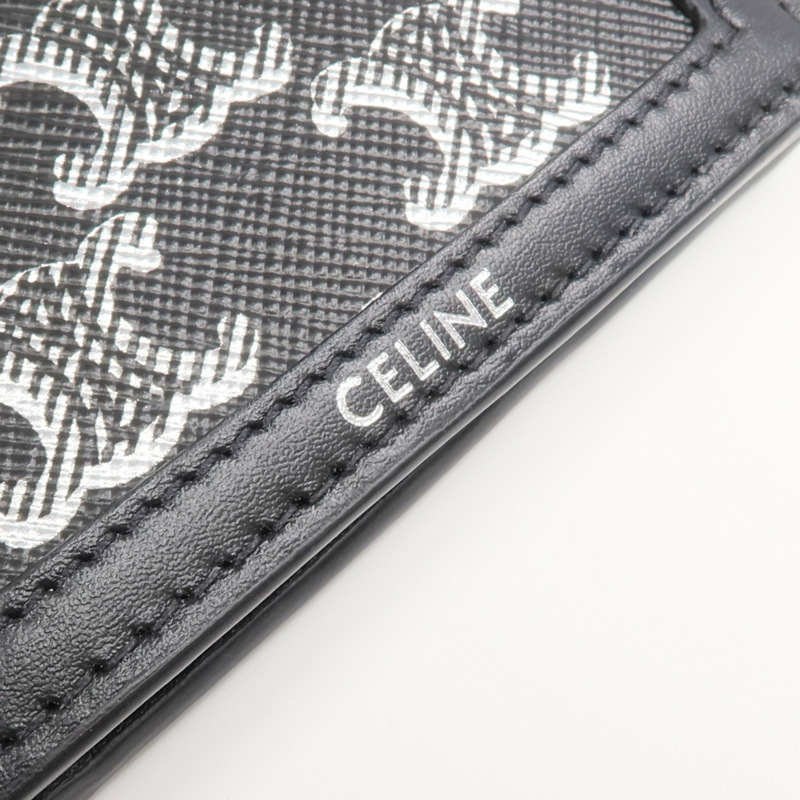 CELINE 牛皮皮革/塗層帆布Triomphe Necklace Wallet肩背袋-9