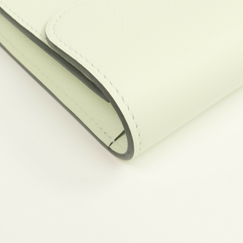 HERMES Evercolor皮革Constance Slim Wallet銀扣錢包Vert Fizz-8
