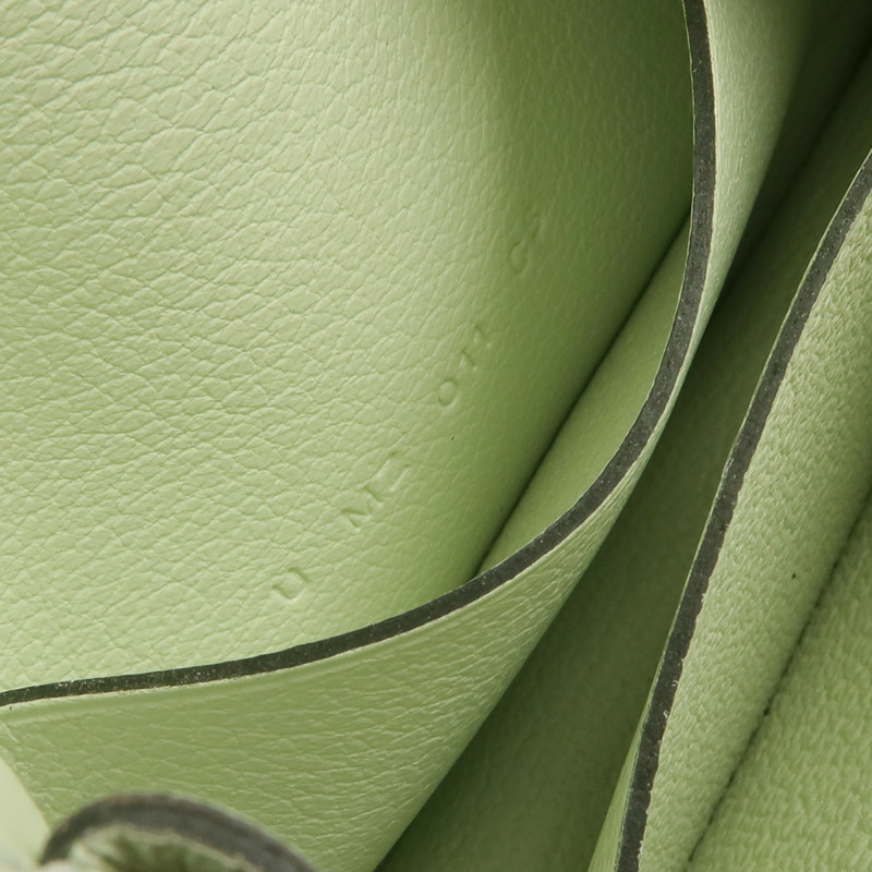 HERMES Evercolor皮革Constance Slim Wallet銀扣錢包Vert Fizz-13