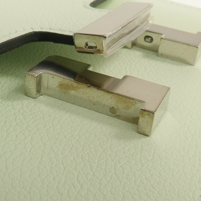 HERMES Evercolor皮革Constance Slim Wallet銀扣錢包Vert Fizz-14