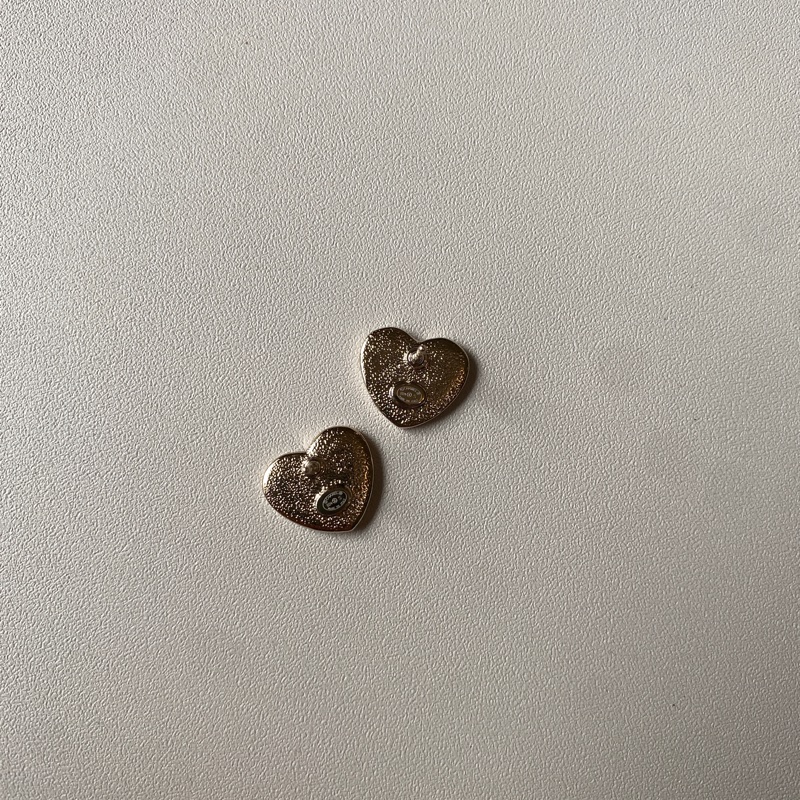 914intheair精品代購『全新閒置』Chanel 愛心logo耳環 香奈兒 愛心貝母耳釘-17