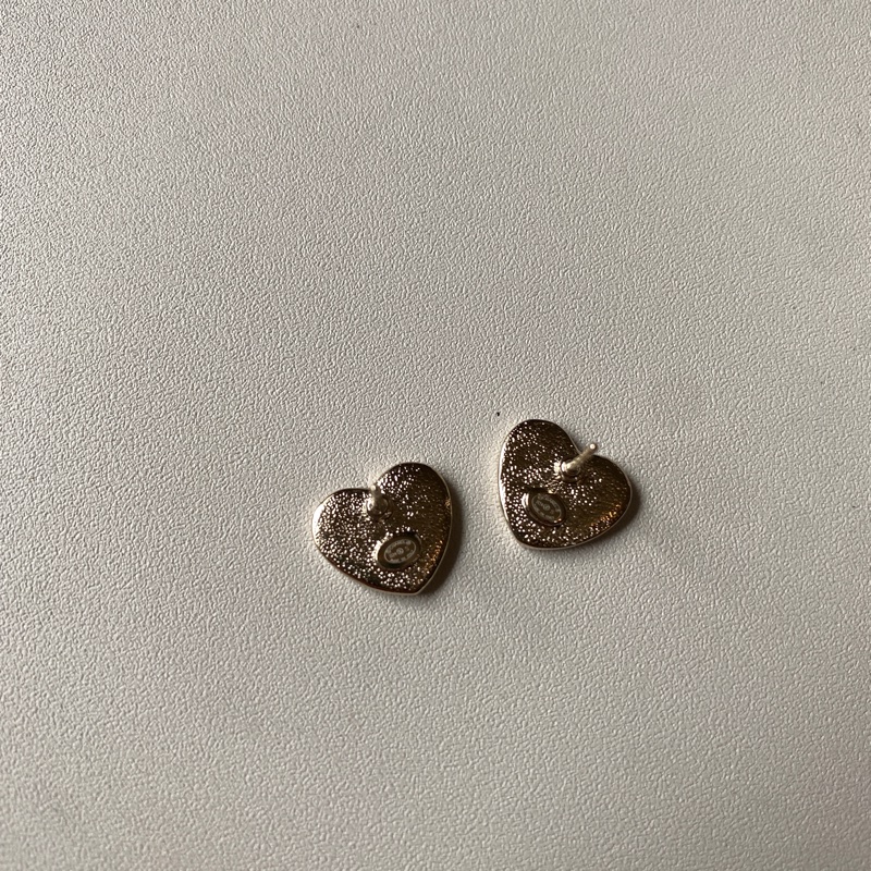 914intheair精品代購『全新閒置』Chanel 愛心logo耳環 香奈兒 愛心貝母耳釘-19