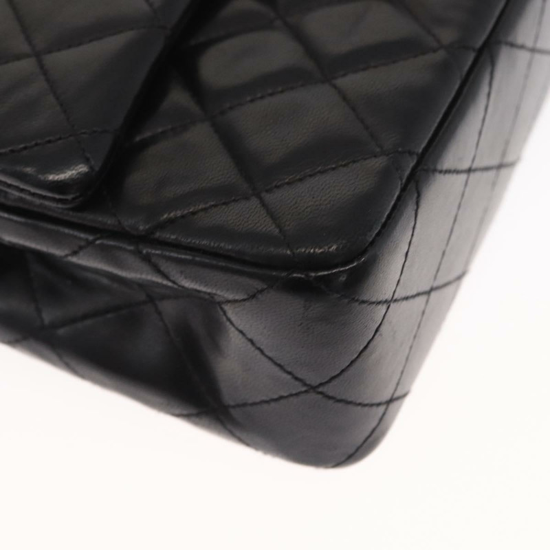 【日本直送】香奈兒 Matelasse 23 鏈條肩背包，羊皮材質，黑色，金色雙C標誌，正品編號 158930V-7
