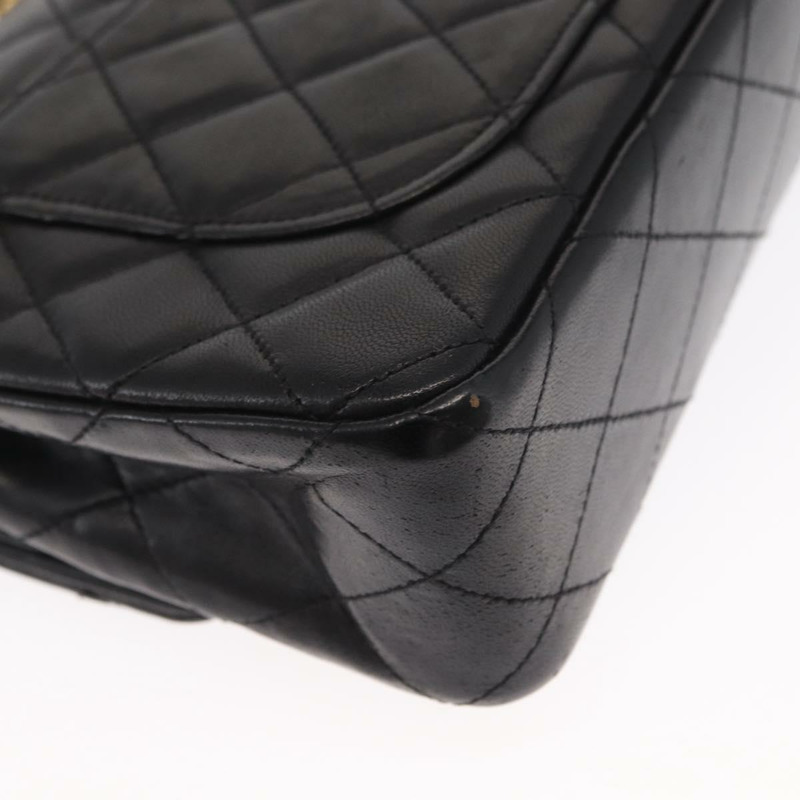 【日本直送】香奈兒 Matelasse 23 鏈條肩背包，羊皮材質，黑色，金色雙C標誌，正品編號 158930V-15