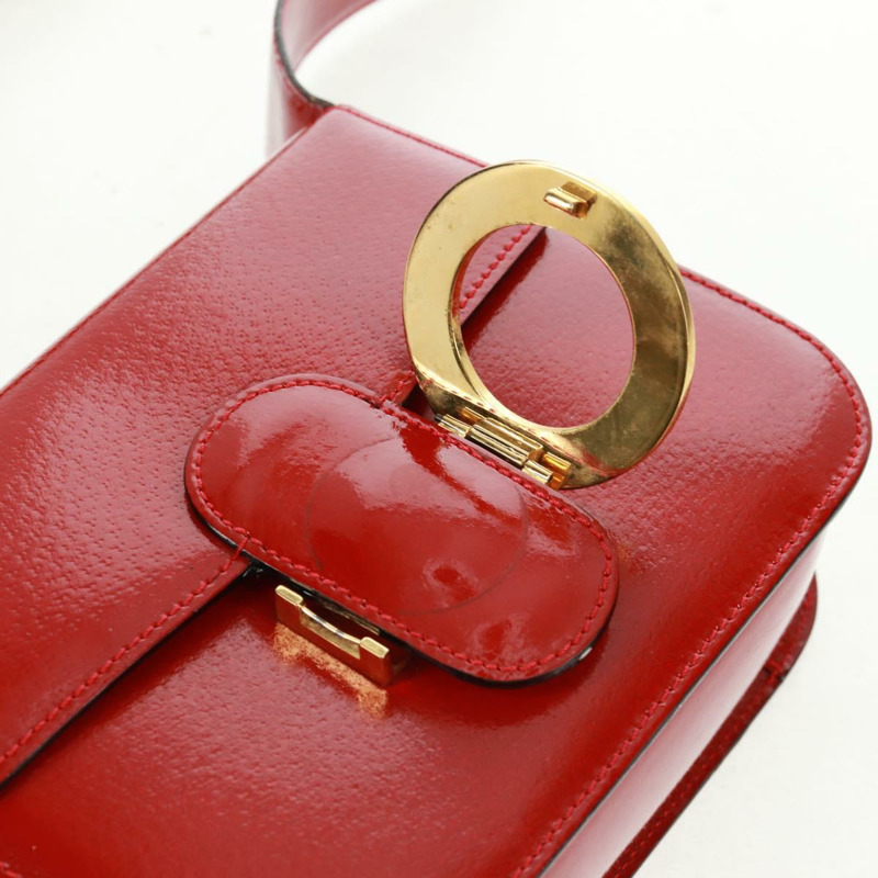 【日本直送】CELINE 圓背包 皮革 紅色 金色 正品 SW1866V-8