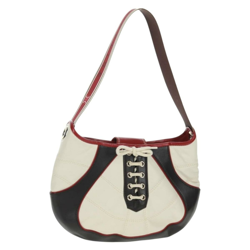 【日本直送】CELINE 2002年世界盃單肩包 白色銀色皮革 正品 163496V-0