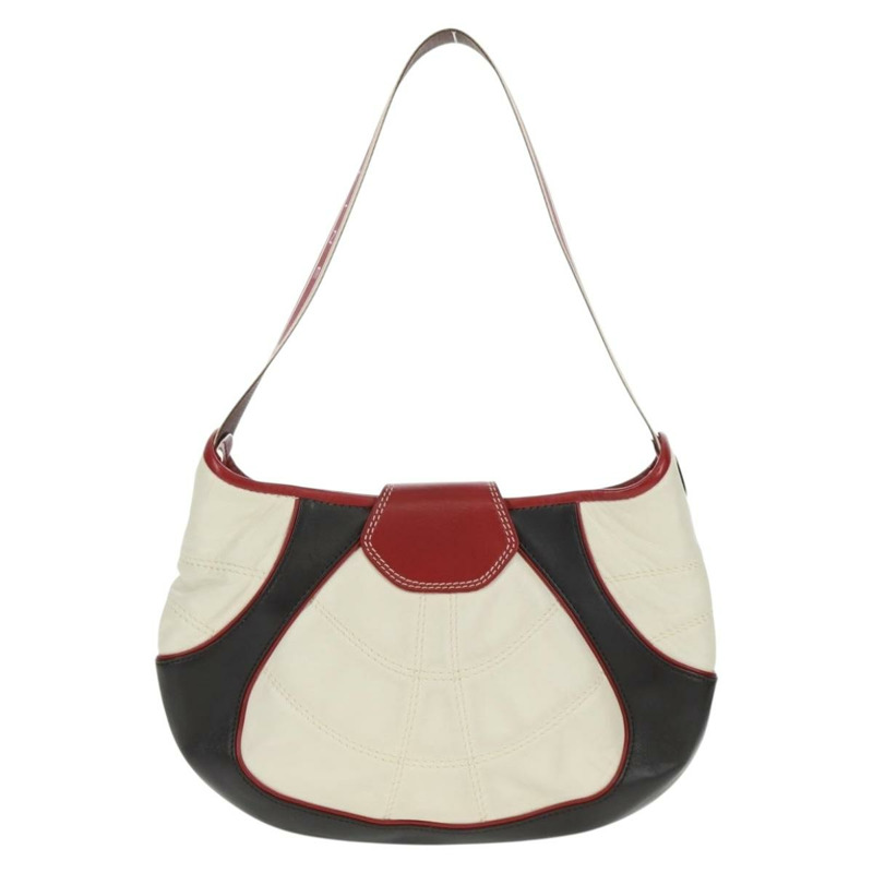 【日本直送】CELINE 2002年世界盃單肩包 白色銀色皮革 正品 163496V-1