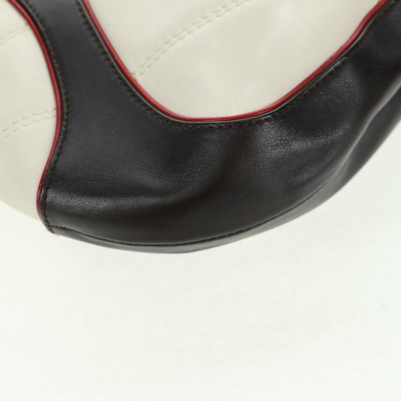 【日本直送】CELINE 2002年世界盃單肩包 白色銀色皮革 正品 163496V-8